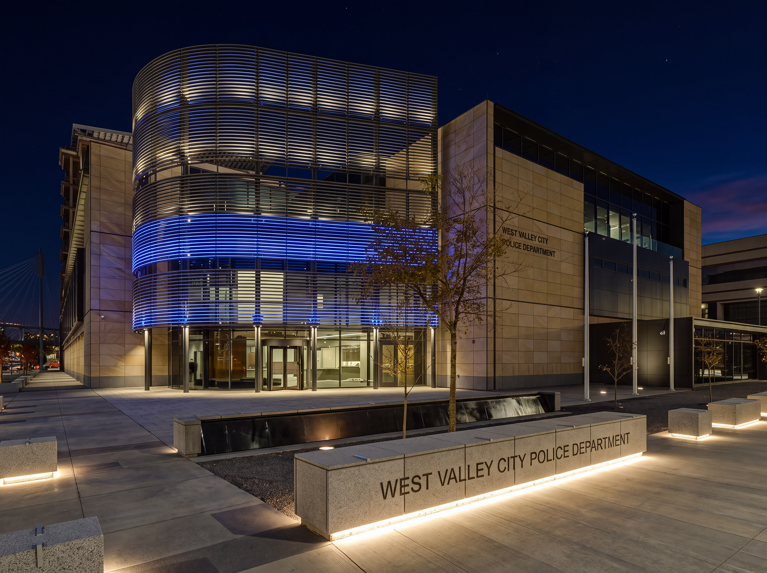 West Valley Police Station architectural lighting